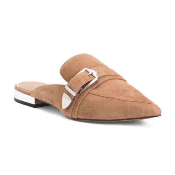 LINEA PAOLO Suede Ace Flat Mules - Picture 1 of 3